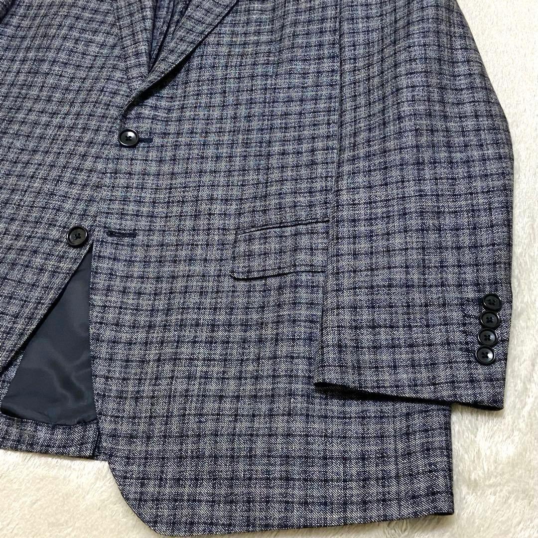【美品】DURBAN✖︎REDA テーラードジャケット チェック リネン混 AB7