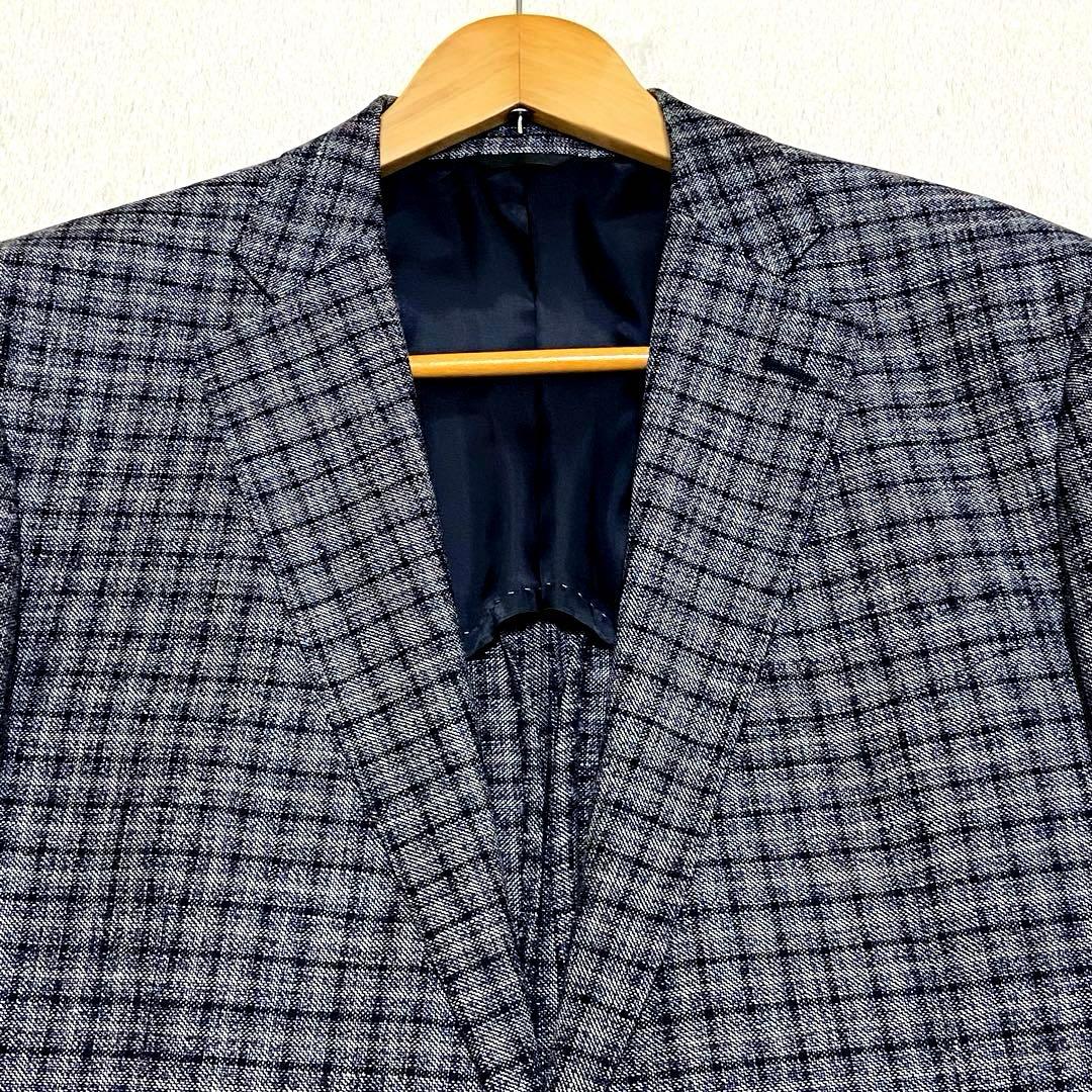 【美品】DURBAN✖︎REDA テーラードジャケット チェック リネン混 AB7