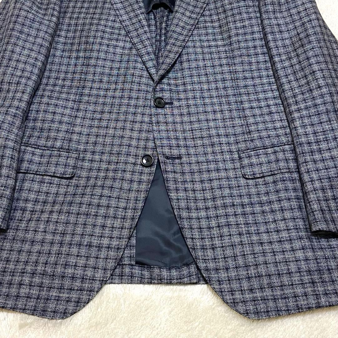 【美品】DURBAN✖︎REDA テーラードジャケット チェック リネン混 AB7