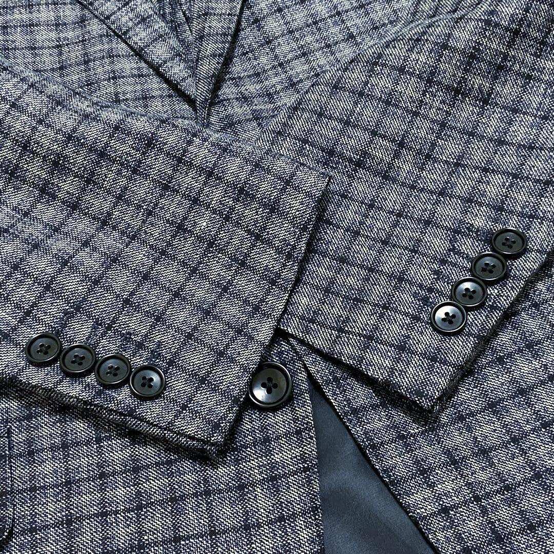 【美品】DURBAN✖︎REDA テーラードジャケット チェック リネン混 AB7