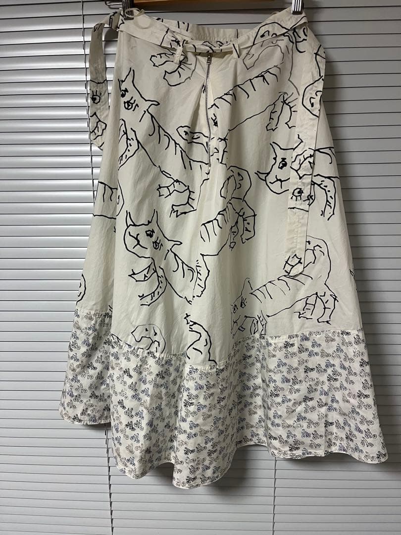 MARNI 手書き風イラストフレアスカート