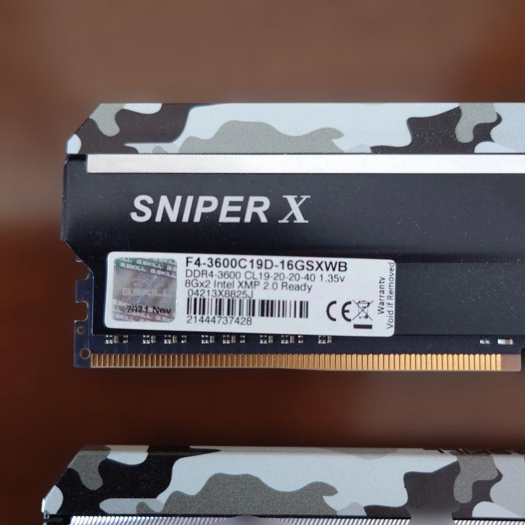 メモリー G.SKILL SNIPER X DDR4 3600MHz (8GB x 2)