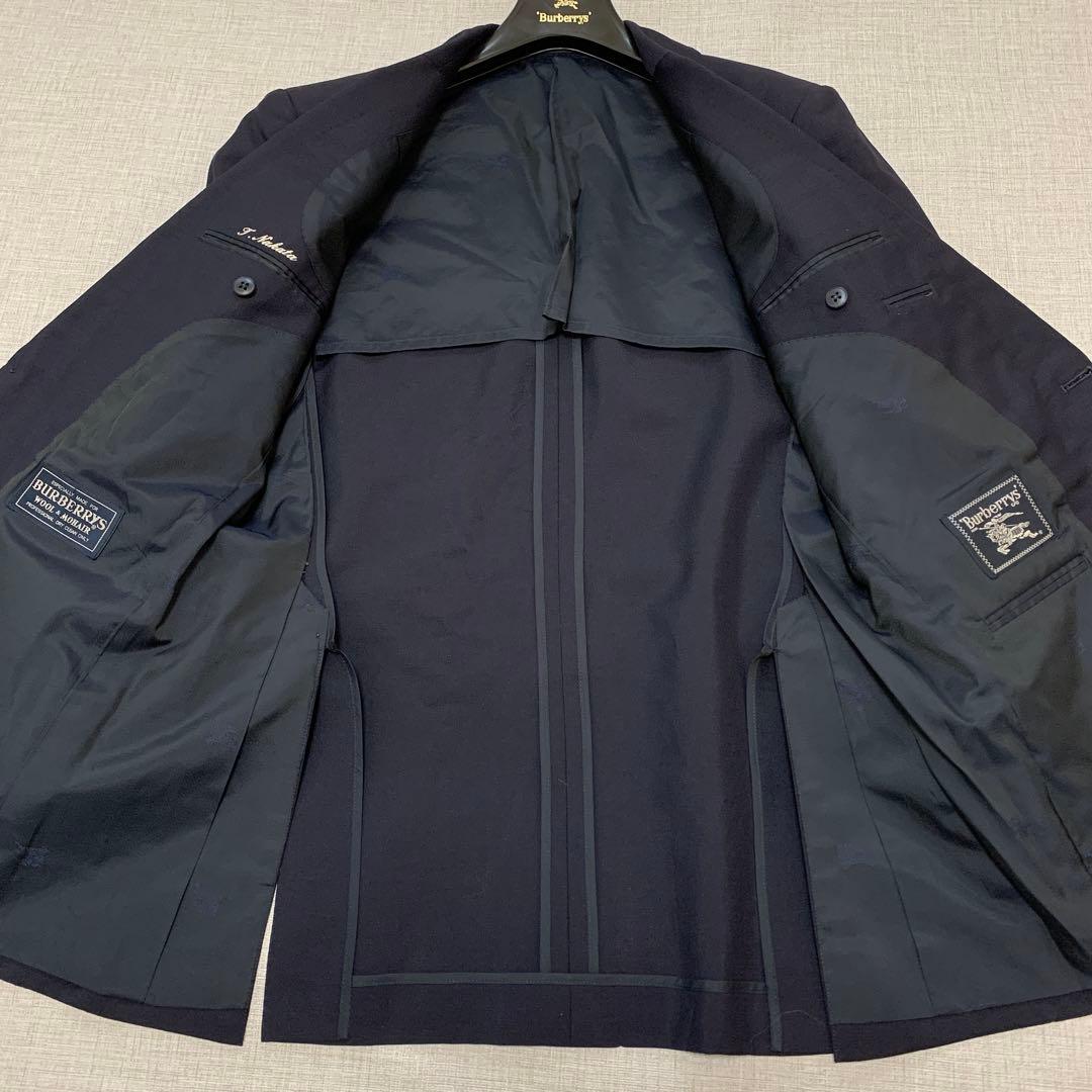 バーバリー Burberry's テーラードジャケット 金ボタン 紺ブレ モヘヤ