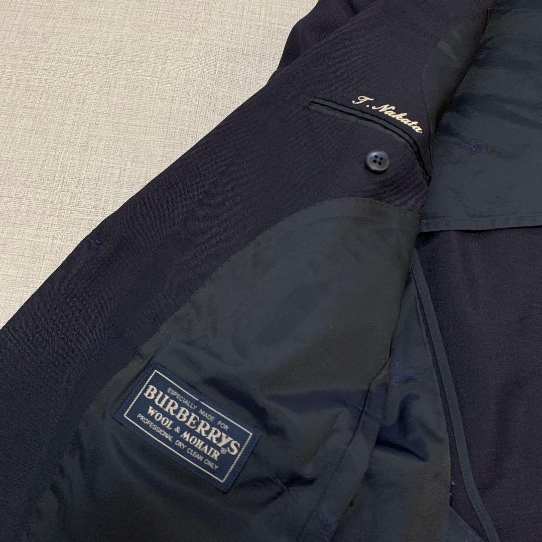 バーバリー Burberry's テーラードジャケット 金ボタン 紺ブレ モヘヤ