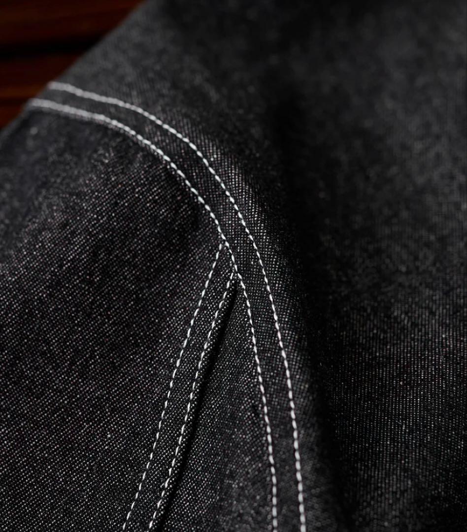 KARAKU カラク 肘パッチ　イカリ刺繍ショールカラーデニムジャケット