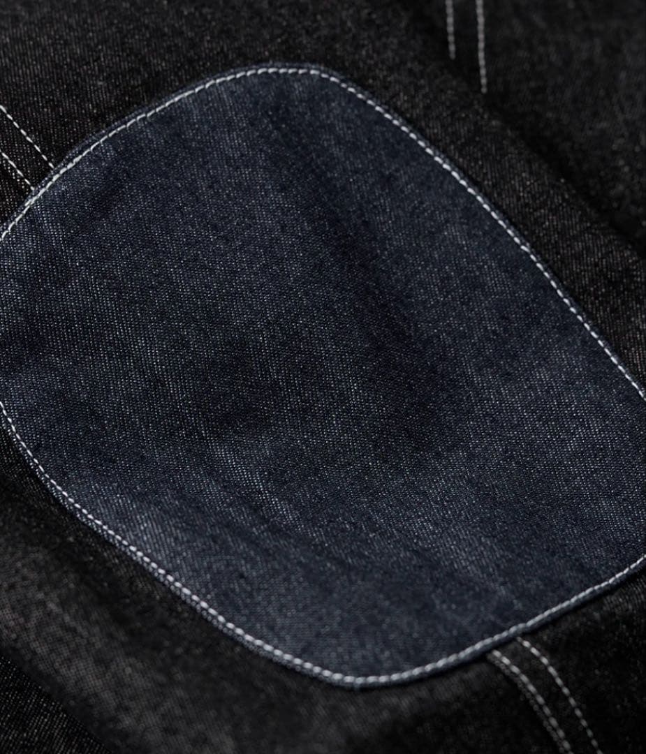 KARAKU カラク 肘パッチ　イカリ刺繍ショールカラーデニムジャケット