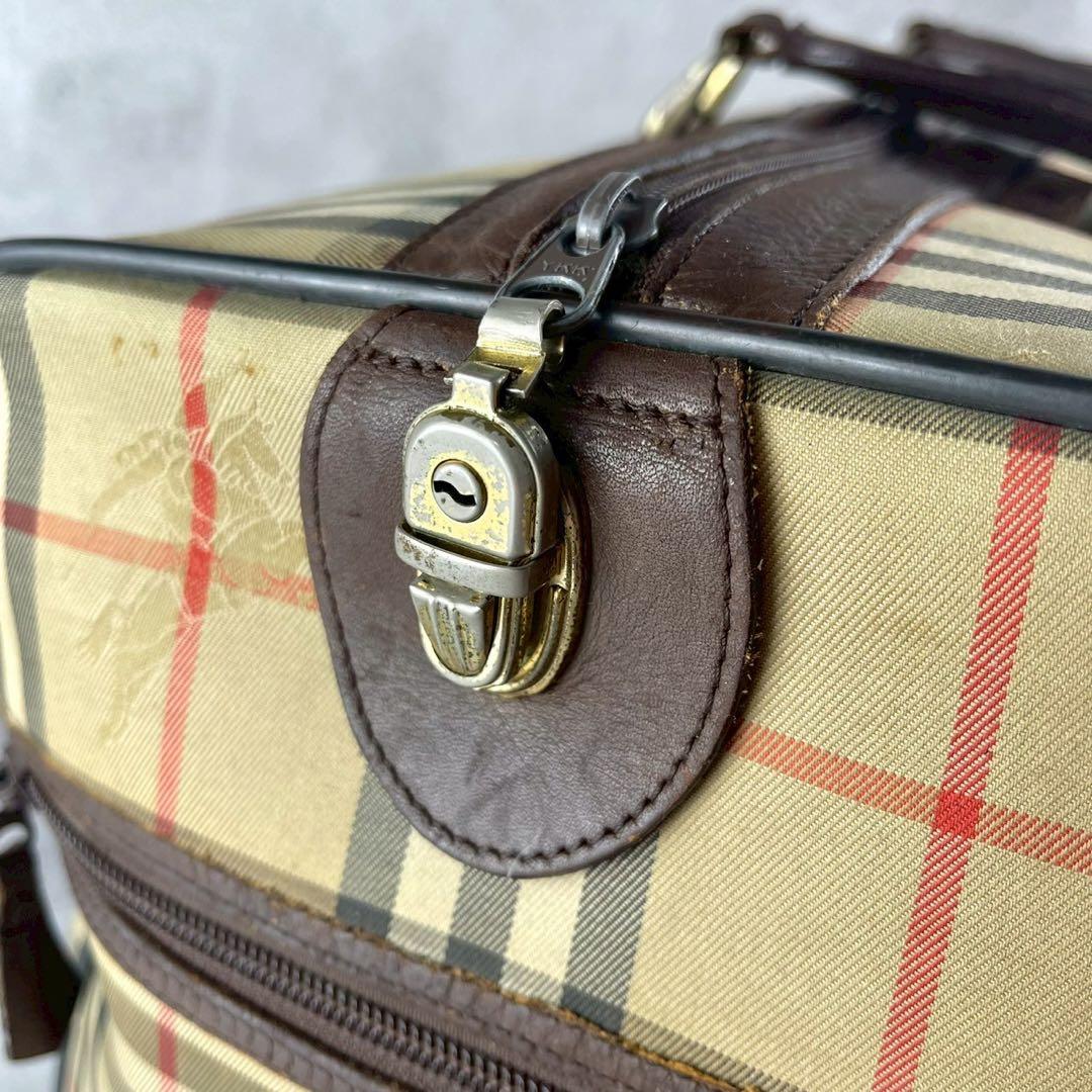 【良品✨】BURBERRY ボストンバッグ ノバチェック シャドーホース 大容量