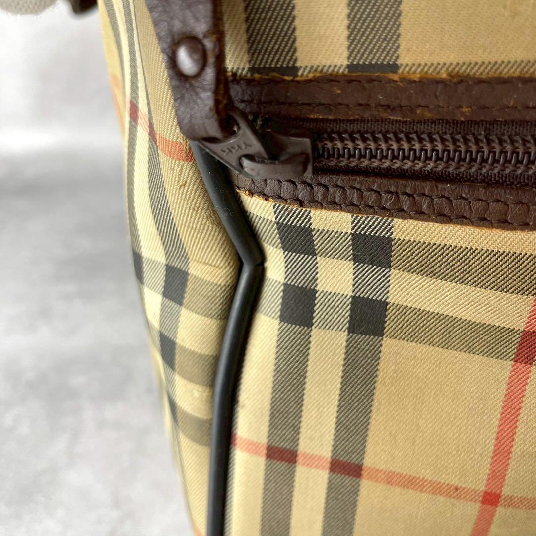 【良品✨】BURBERRY ボストンバッグ ノバチェック シャドーホース 大容量
