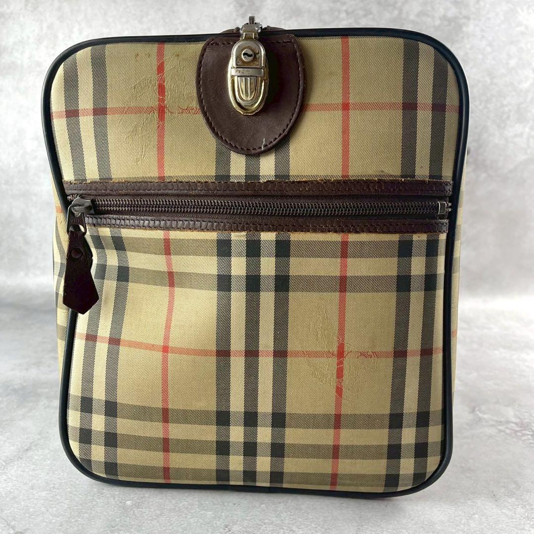 【良品✨】BURBERRY ボストンバッグ ノバチェック シャドーホース 大容量