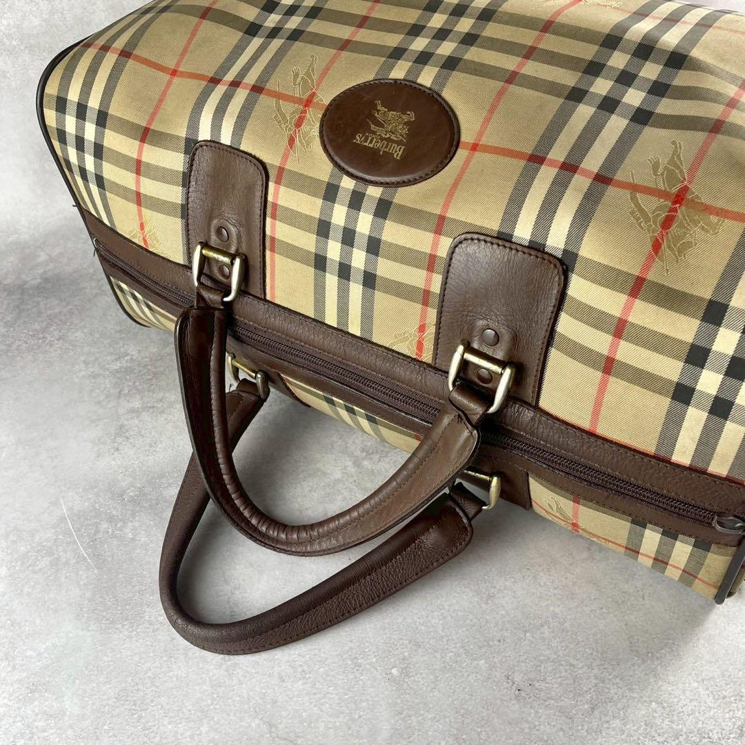 【良品✨】BURBERRY ボストンバッグ ノバチェック シャドーホース 大容量