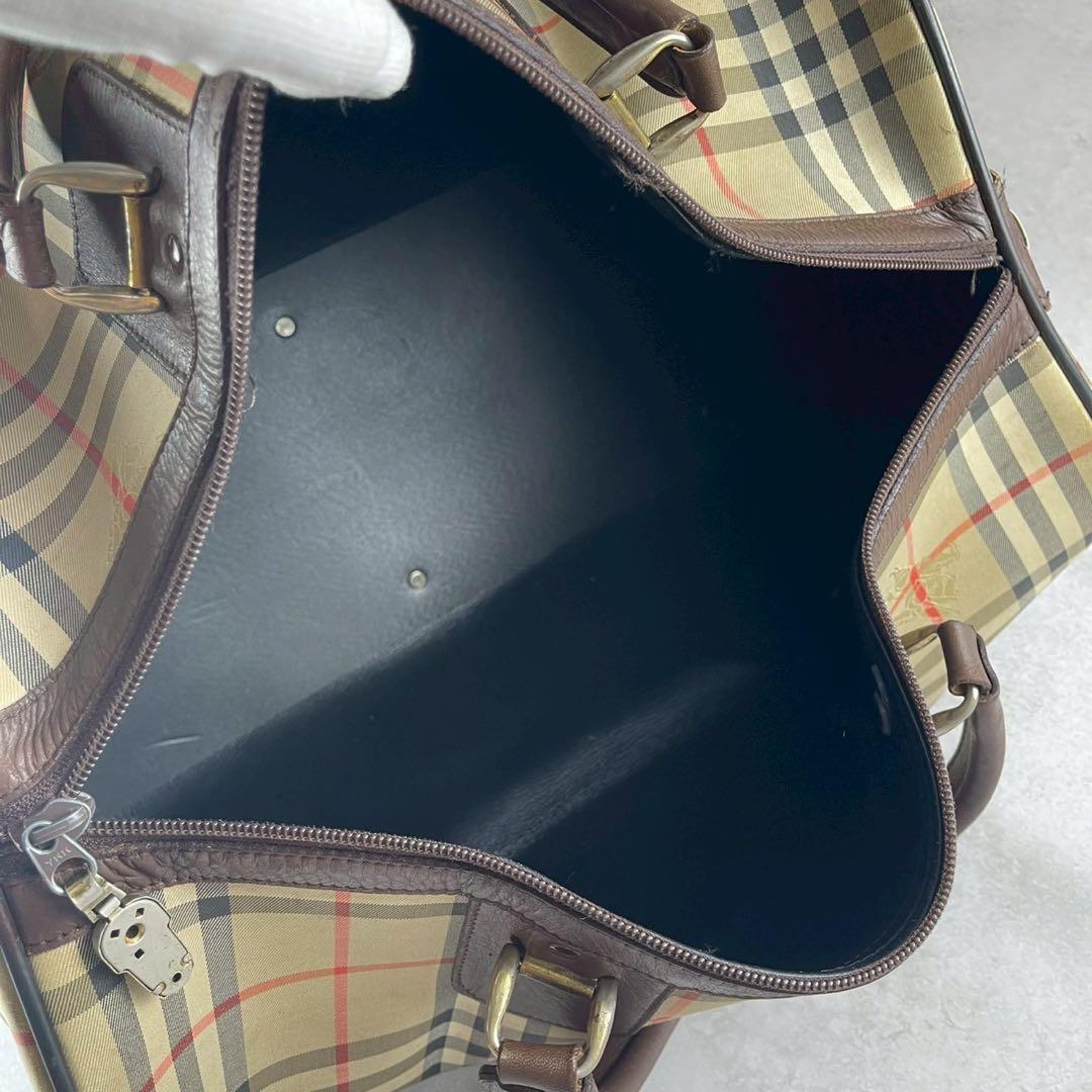【良品✨】BURBERRY ボストンバッグ ノバチェック シャドーホース 大容量