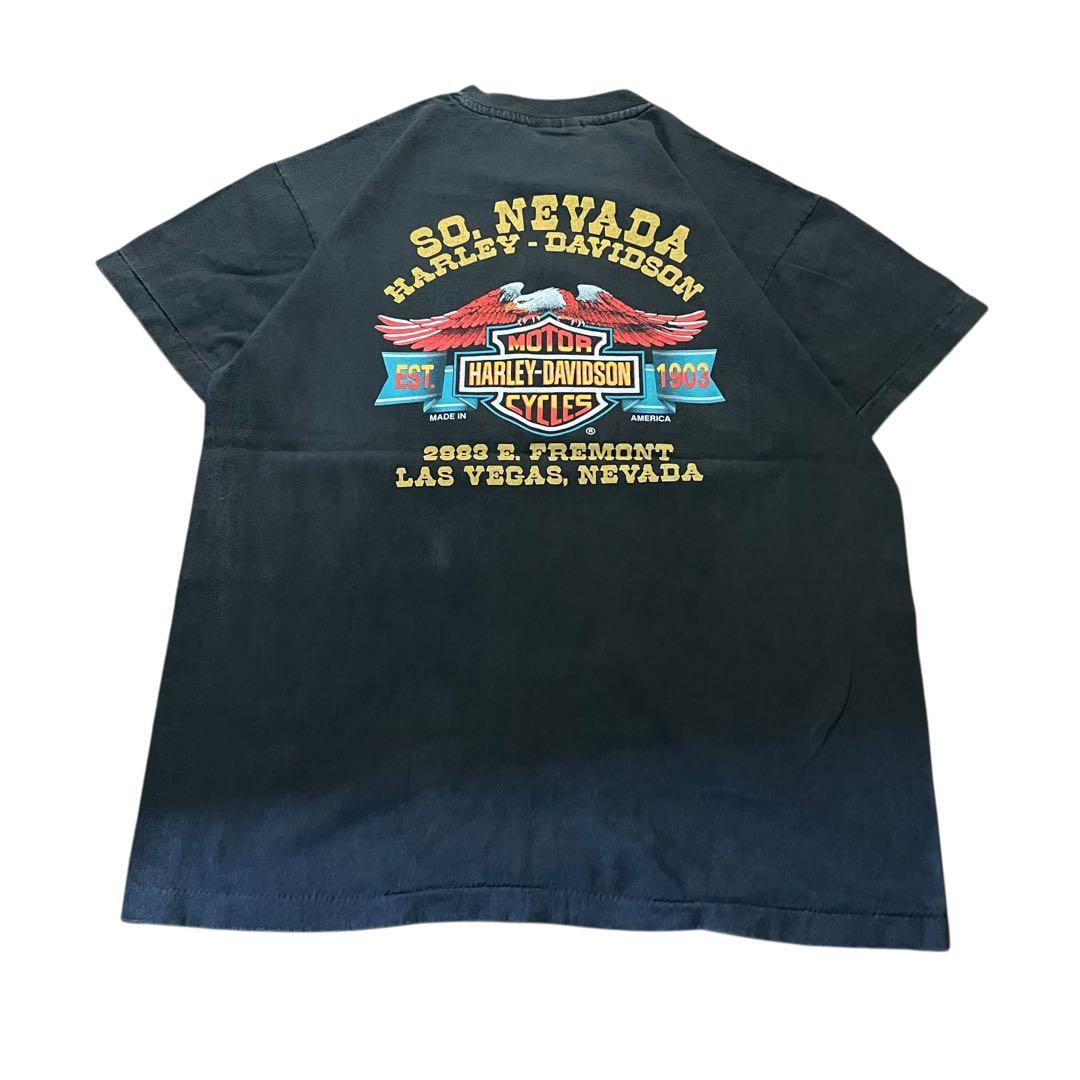 HARLEY DAVIDSON ハーレーダビッドソン 黒 Tシャツ 両面プリント