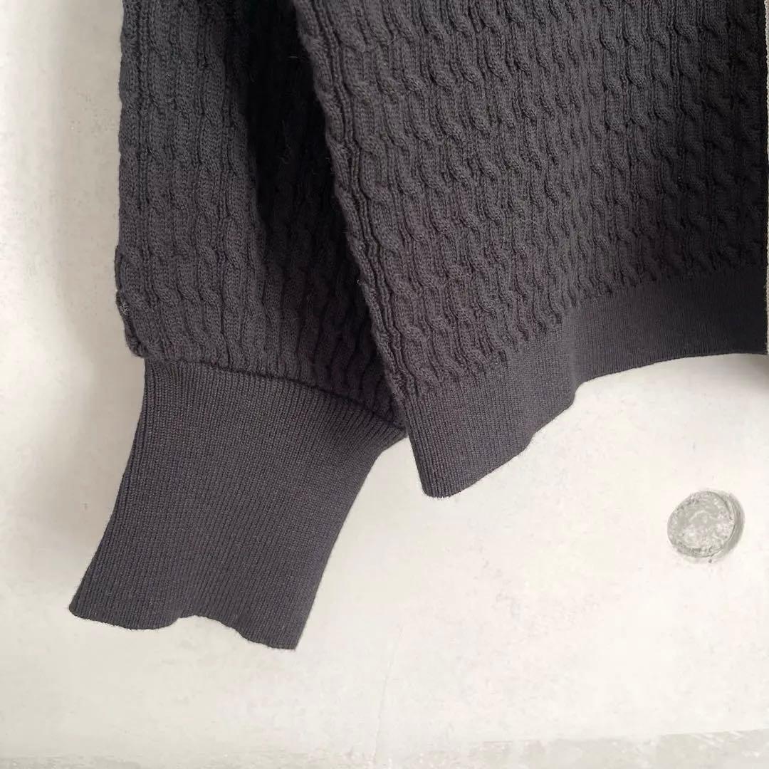 美品⭐︎2024AW ポルテデブトン　ミニケーブルカーディガン　ブラック