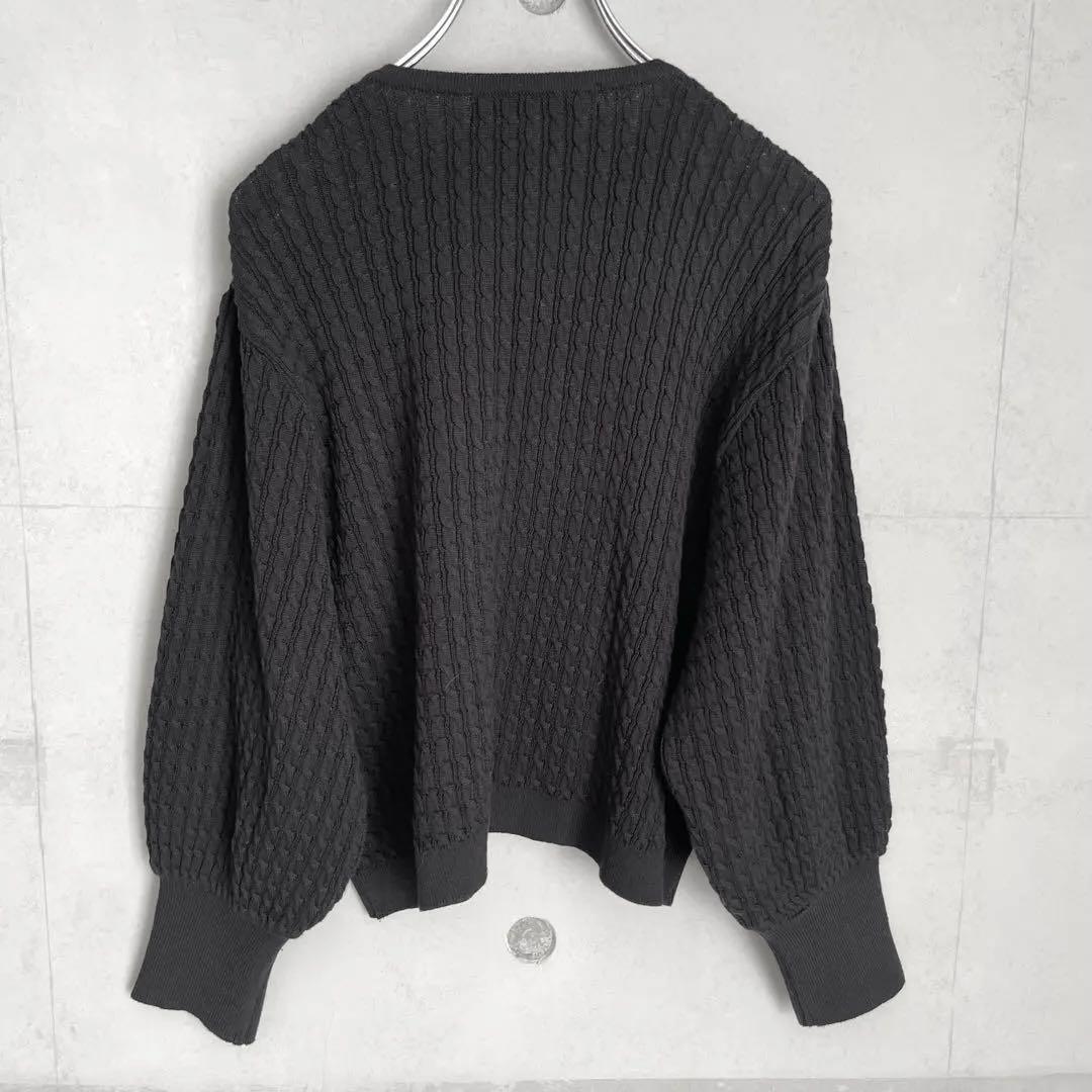 美品⭐︎2024AW ポルテデブトン　ミニケーブルカーディガン　ブラック