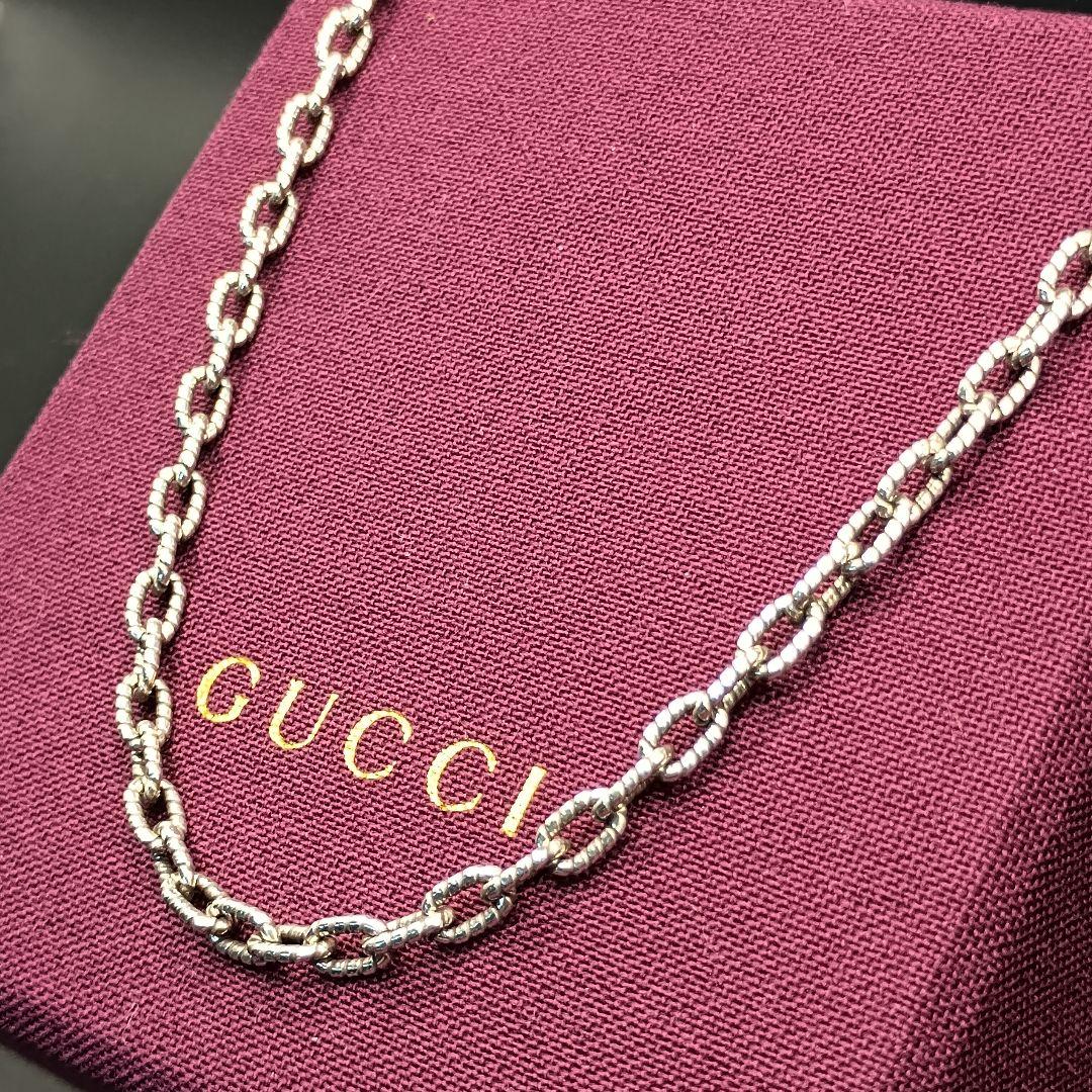 【美品】GUCCI 中太チェーン 鎖 3.5mm幅 45cm SILVER925