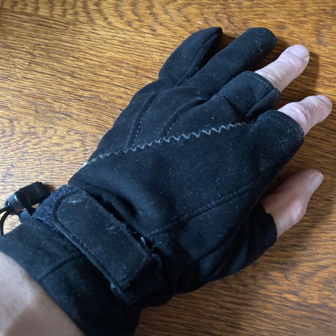 最終値下げハトラ　HATRA 指無し手袋　グローブ　アウトドア　黒ブラックM相当