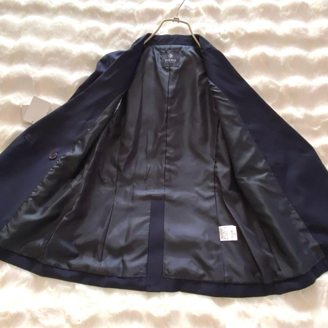 【未使用】美品 ナノ・ユニバース ダブルブレストジャケット 紺ブレ 金ボタン S