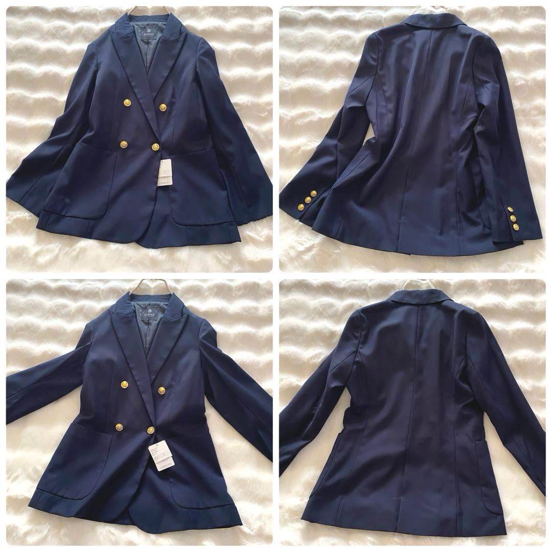 【未使用】美品 ナノ・ユニバース ダブルブレストジャケット 紺ブレ 金ボタン S
