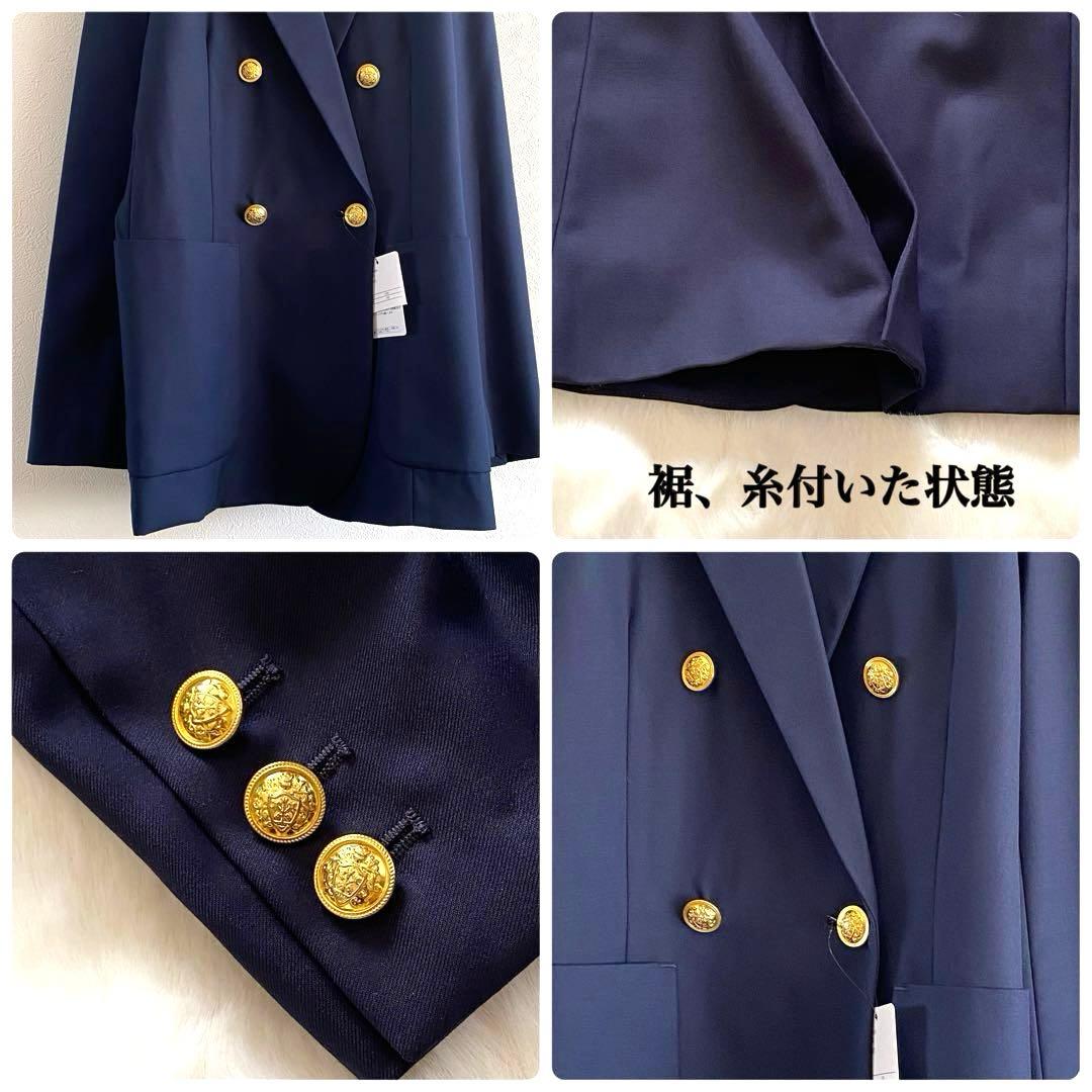 【未使用】美品 ナノ・ユニバース ダブルブレストジャケット 紺ブレ 金ボタン S