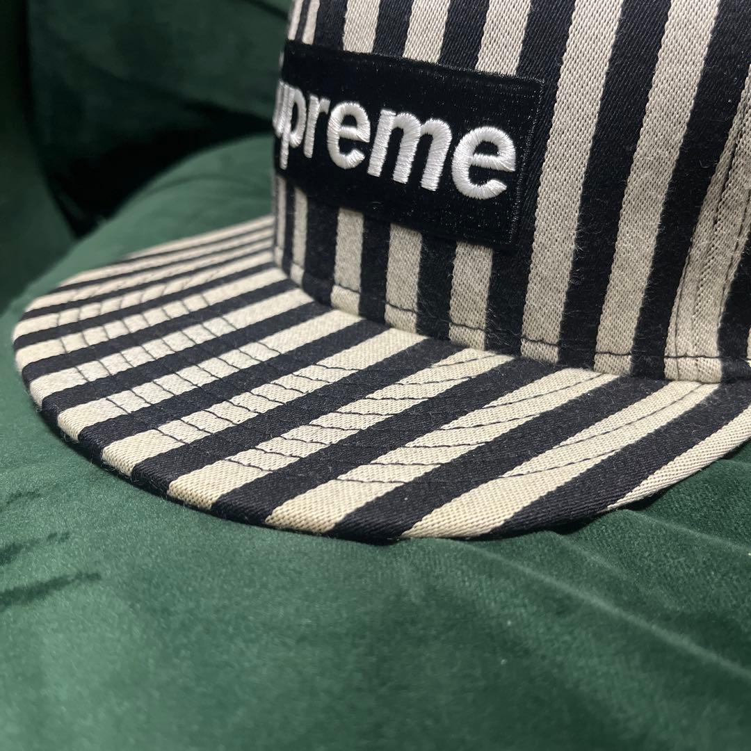 supreme キャップ　ストライプ　7 3/8