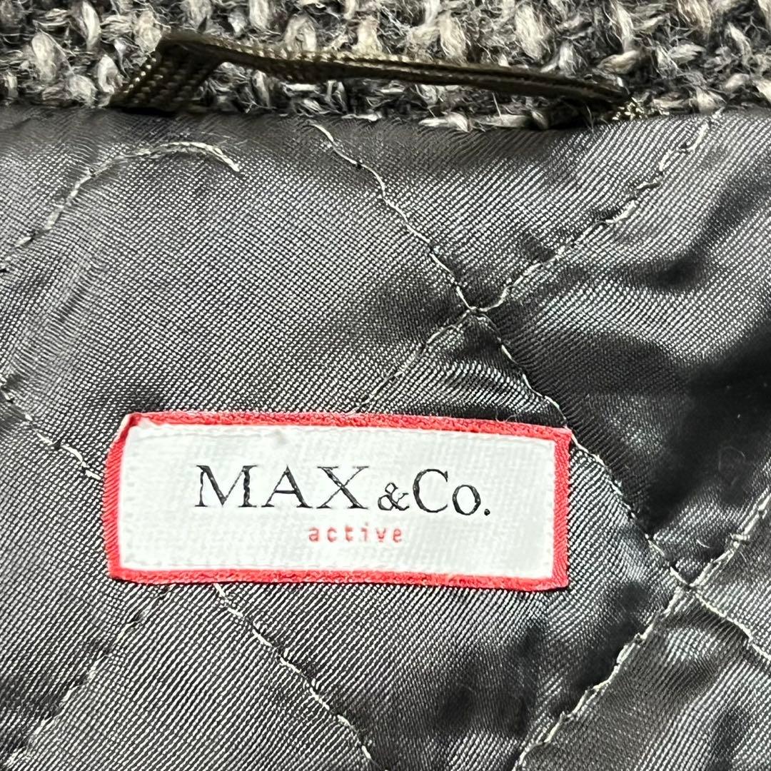 【美品】マックスアンドコート　ロングコート　ツイード　キルティング　グレー　38