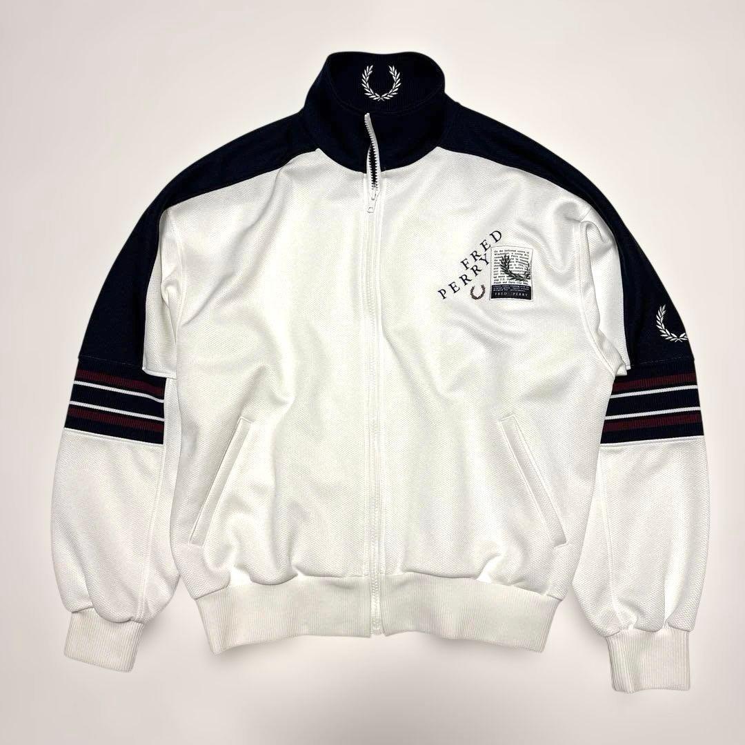 FRED PERRY ジャージセット ホワイト/ネイビー サイズL、S