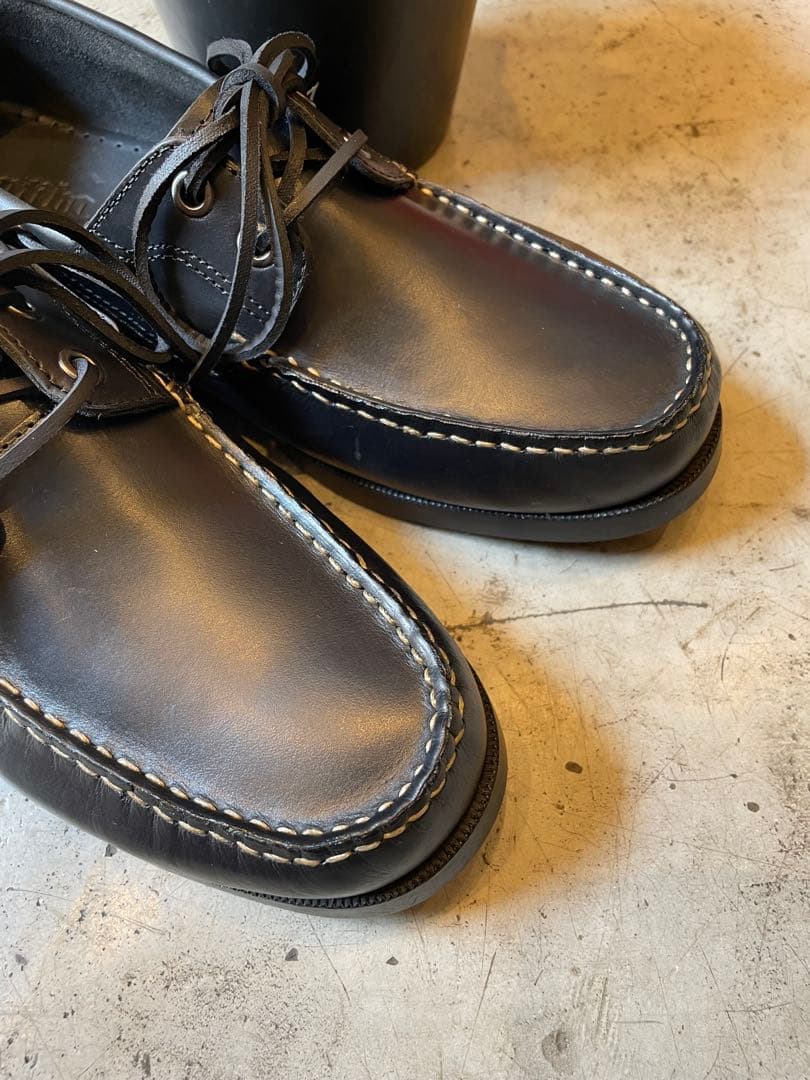 ANTIBA デッキシューズ ボートシューズ 新品 オイルレザー 黒 28cm