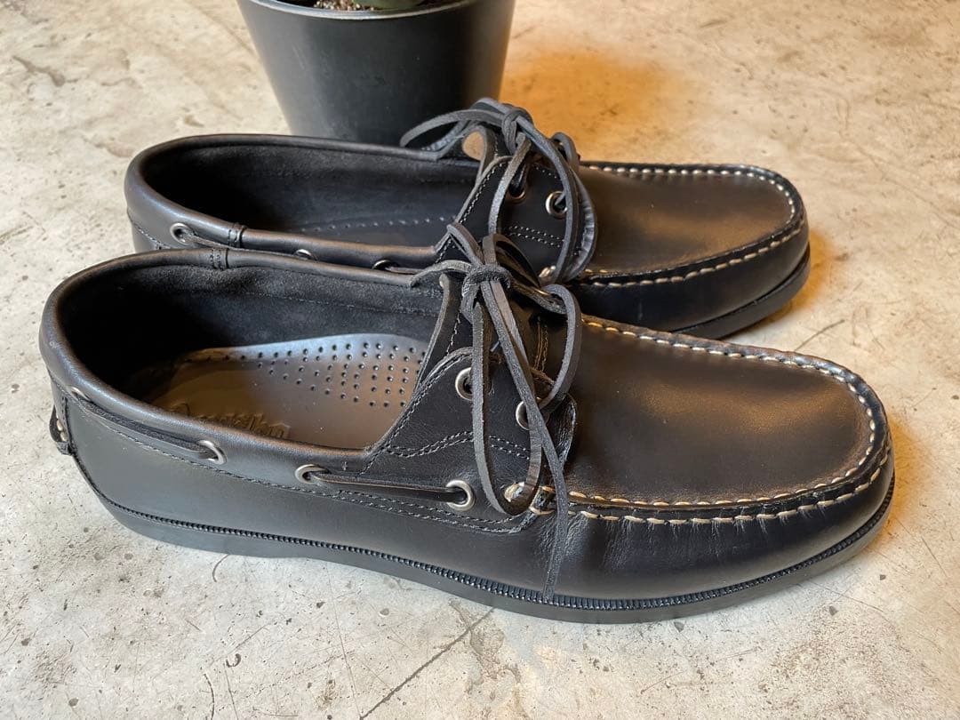 ANTIBA デッキシューズ ボートシューズ 新品 オイルレザー 黒 28cm