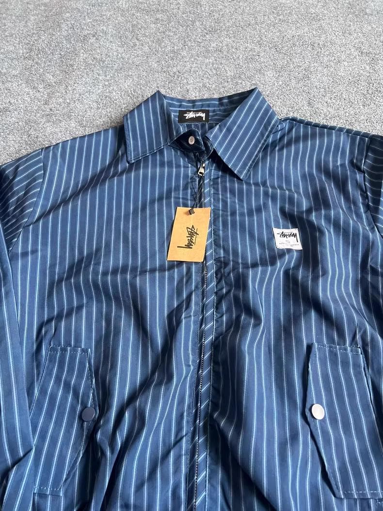 Stussy ストライプ ジップアップジャケット