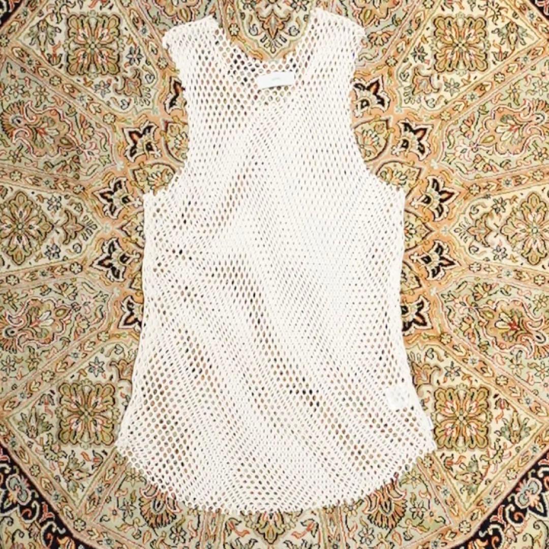 トップス SUGARHILL COTTON MESH TANK BLACK&WHITE