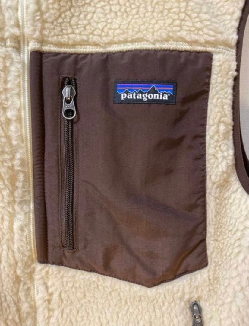 美品　Patagonia パタゴニア レトロX ベスト クリームx濃茶xブルー再