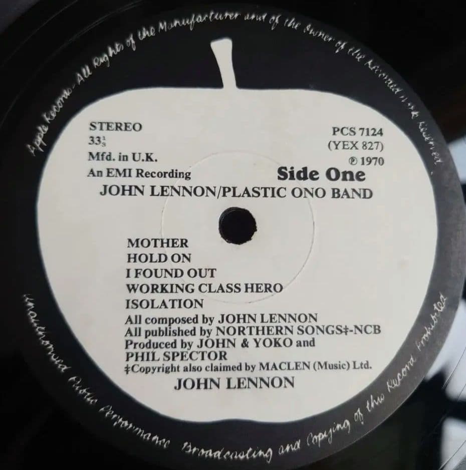 UK初回John Lennon Plastic Ono Band