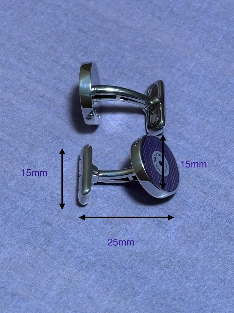 Asprey アスプレイ　カフス　パープルエナメル　スターリングシルバー