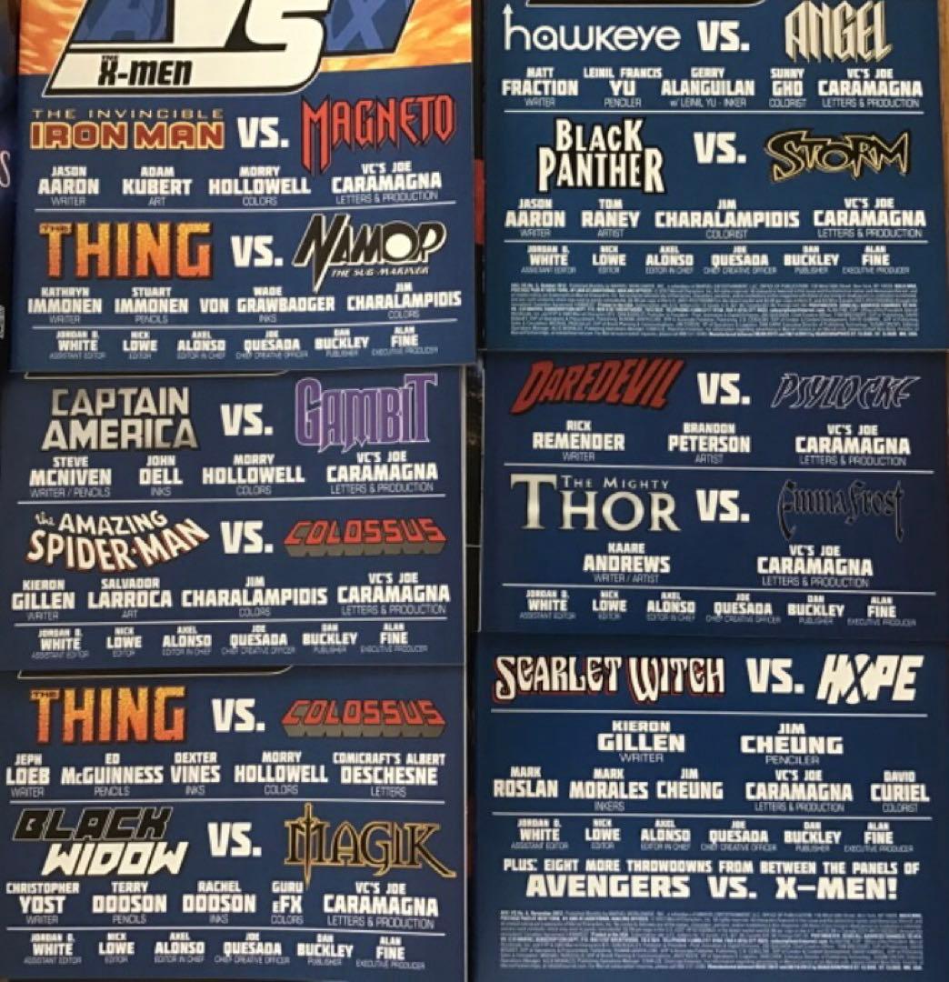 値下げ❗️AvX #1-6 アベンジャーズX-men コンプリート　アメコミリーフ
