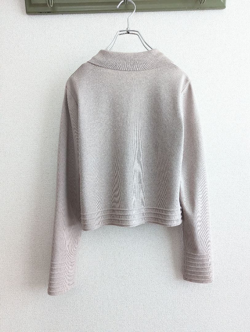 【美品】Rene テーラードカラー　ショート丈ニットジャケット　カーディガン