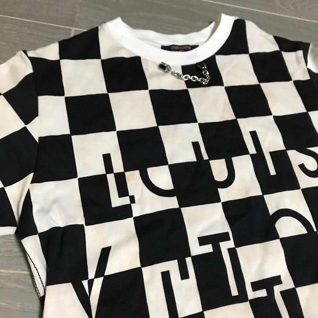 LOUIS VUITTON チェック柄 半袖Tシャツ