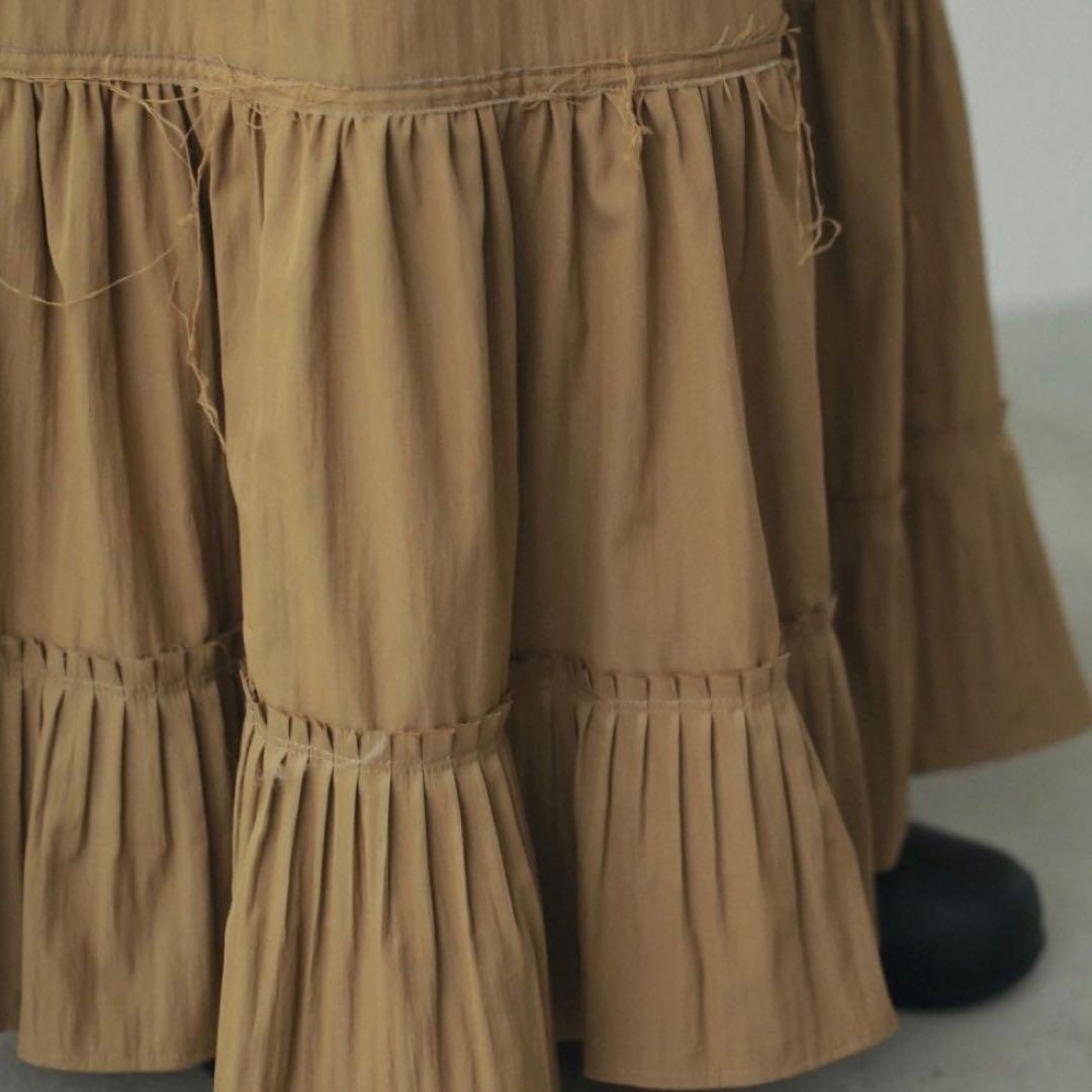 anuke アンヌーク Tiered Tuck Skirt 38 ブラック