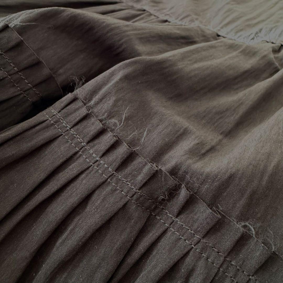 anuke アンヌーク Tiered Tuck Skirt 38 ブラック