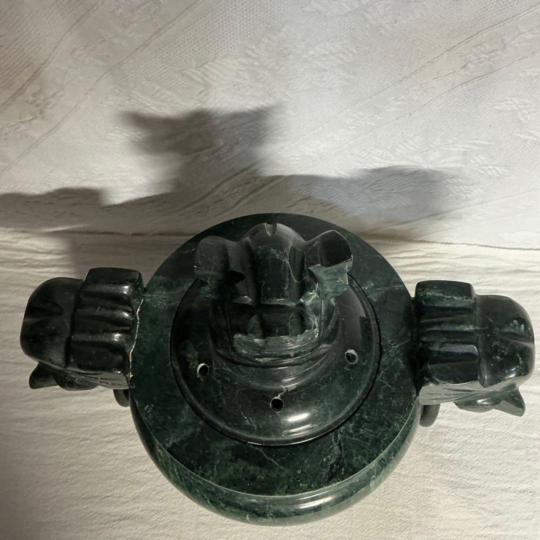 【美品】　アンティーク　レトロ　蛇紋石　香炉　仏具　茶道具　置物