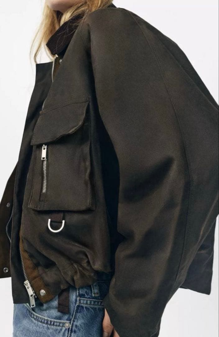 タイムセール‼︎新品　ZARA ワックスフィニッシュ　コーデュロイ　ミリタリー