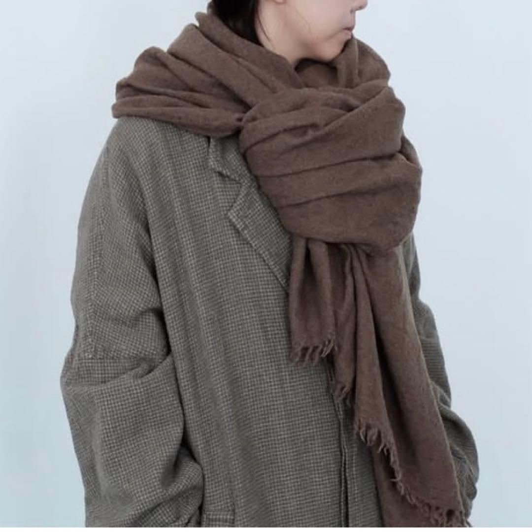 美品　locally muji stole 縮絨ウール オリーブ　ストール
