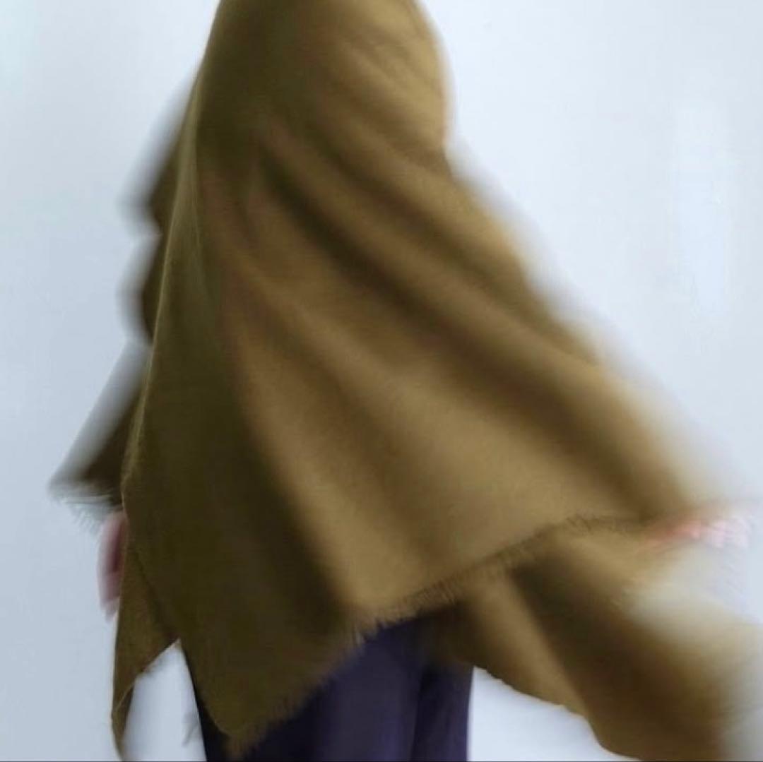 美品　locally muji stole 縮絨ウール オリーブ　ストール