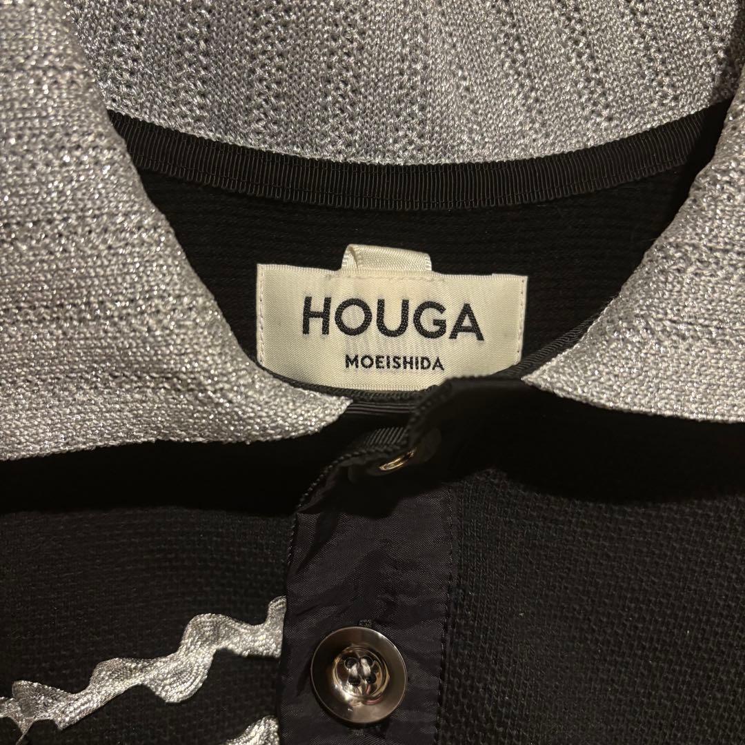 HOUGA ブラック 半袖ポロシャツ ナイロン meiishida