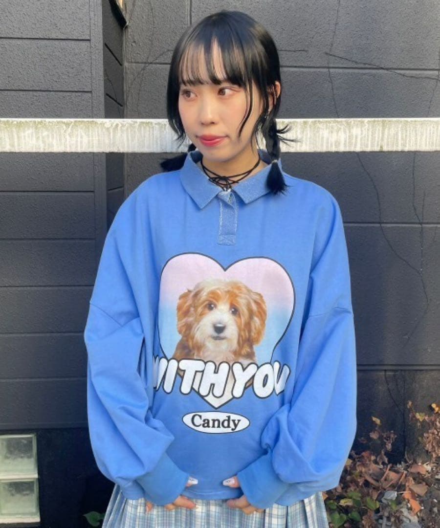 WITH YOU POLO TOPS ブルー