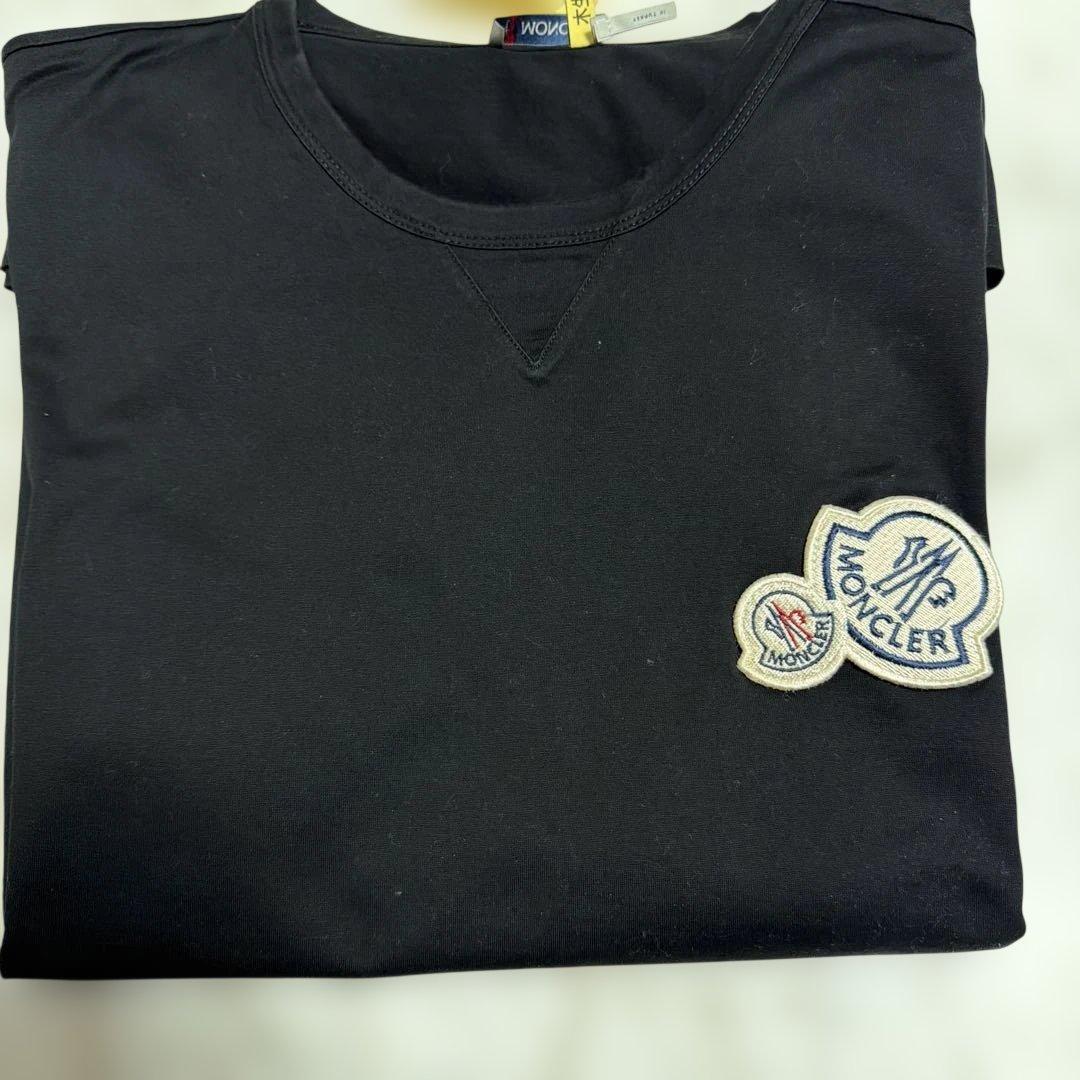 【確実正規品】MONCLER モンクレール ダブルワッペン Tシャツ 黒 L