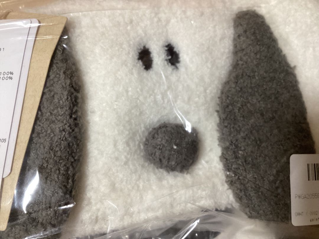 ジェラートピケ　PEANUTS ベビモコフェイスヘアバンド＆ルームシューズ