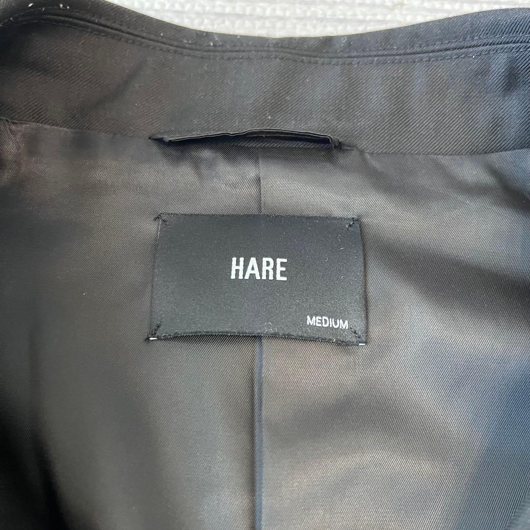 HARE ショートダブルジャケット　短丈　テーラードジャケット　M ブラック