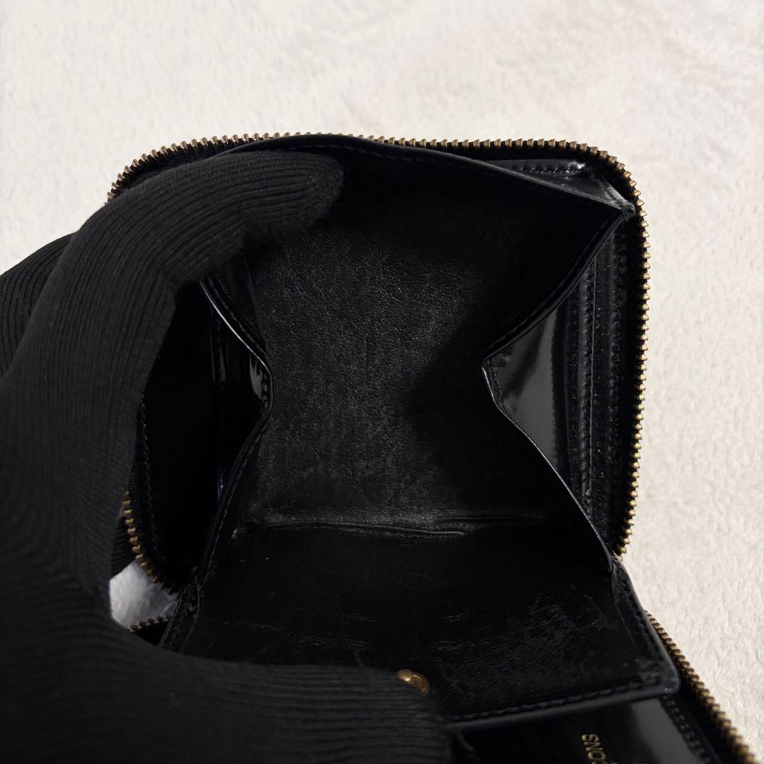 【美品】COMME des GARCONS コンパクト財布 黒 ドット