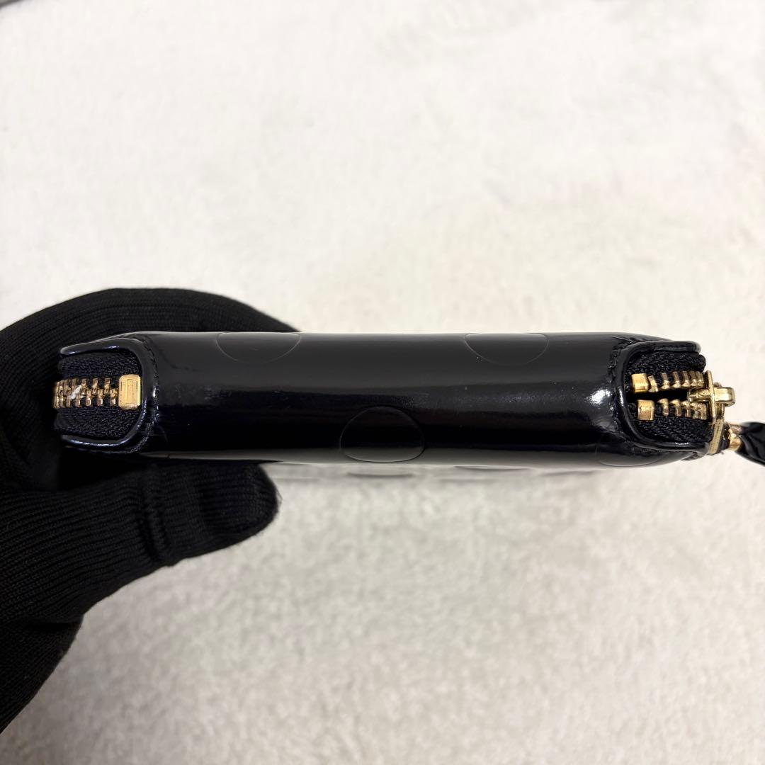 【美品】COMME des GARCONS コンパクト財布 黒 ドット