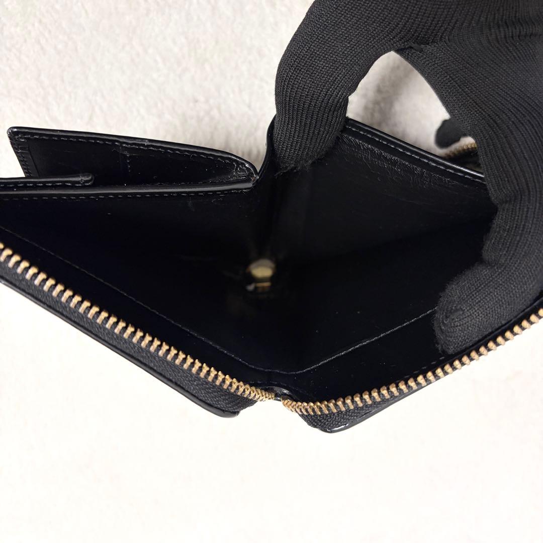 【美品】COMME des GARCONS コンパクト財布 黒 ドット